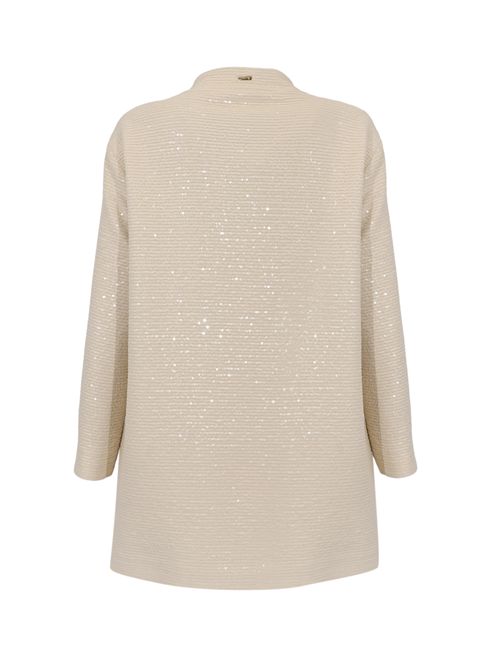 Cappotto con paillettes Avorio Herno | CA000610D 12862S1200